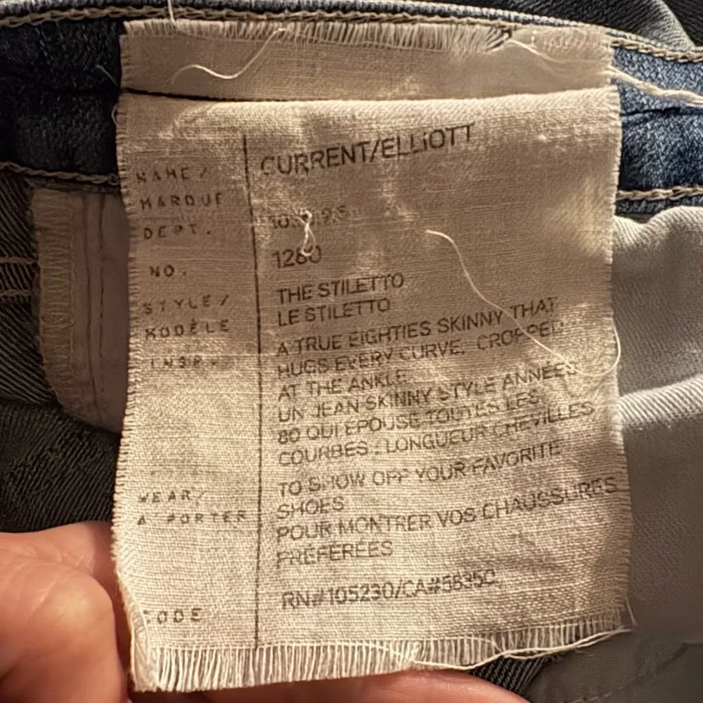 ✨ Current/Elliott ✨ The Stiletto Skinny Ankle Super Vintage Repair Size 27 - Picture 7 of 10